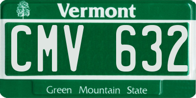 VT license plate CMV632