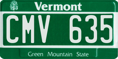 VT license plate CMV635