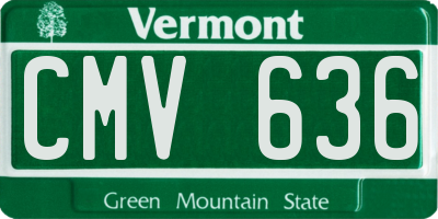 VT license plate CMV636