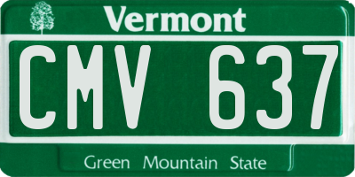 VT license plate CMV637