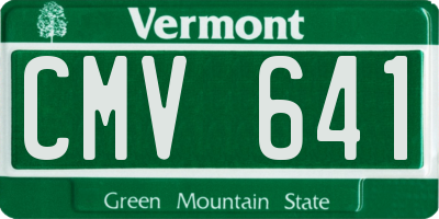 VT license plate CMV641
