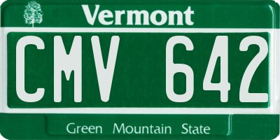 VT license plate CMV642