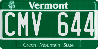 VT license plate CMV644