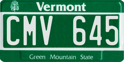 VT license plate CMV645