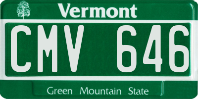 VT license plate CMV646