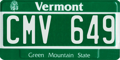 VT license plate CMV649