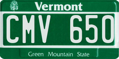 VT license plate CMV650