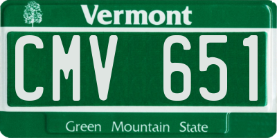 VT license plate CMV651
