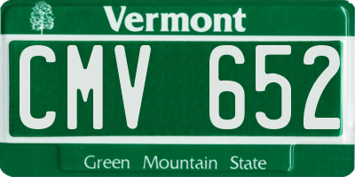 VT license plate CMV652