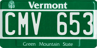 VT license plate CMV653