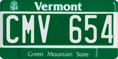 VT license plate CMV654