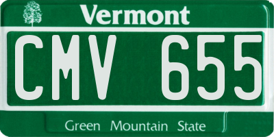 VT license plate CMV655