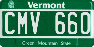 VT license plate CMV660