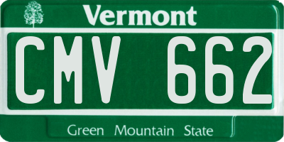 VT license plate CMV662