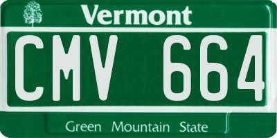 VT license plate CMV664