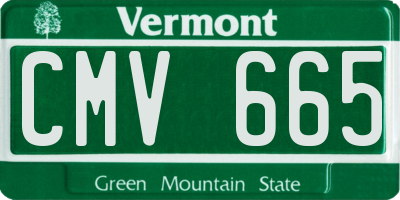 VT license plate CMV665