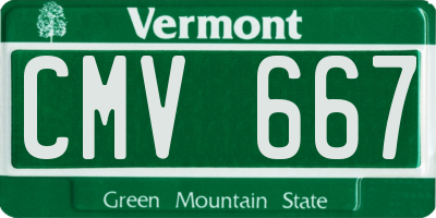 VT license plate CMV667