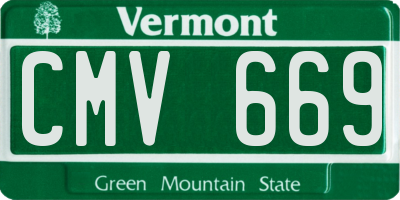 VT license plate CMV669