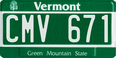 VT license plate CMV671