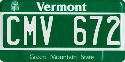 VT license plate CMV672