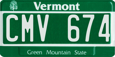 VT license plate CMV674