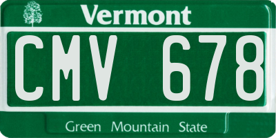 VT license plate CMV678