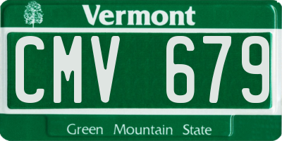 VT license plate CMV679
