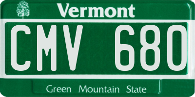 VT license plate CMV680