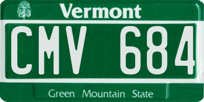 VT license plate CMV684