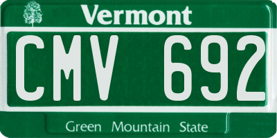 VT license plate CMV692