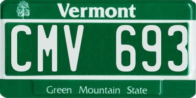 VT license plate CMV693