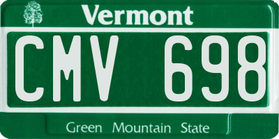 VT license plate CMV698