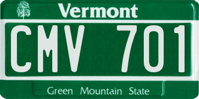 VT license plate CMV701