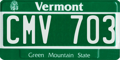 VT license plate CMV703