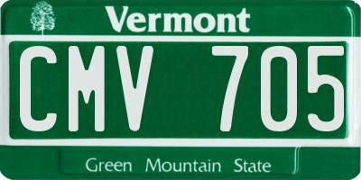 VT license plate CMV705