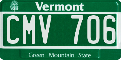 VT license plate CMV706