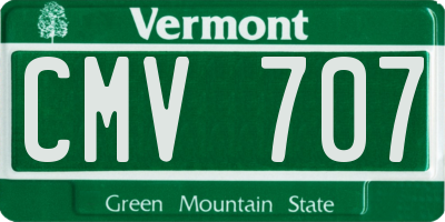 VT license plate CMV707