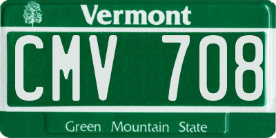 VT license plate CMV708