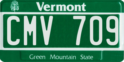 VT license plate CMV709