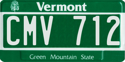 VT license plate CMV712
