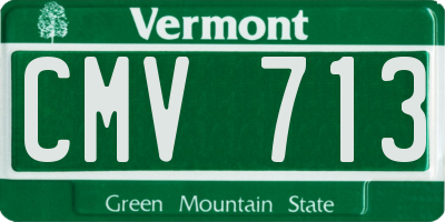 VT license plate CMV713