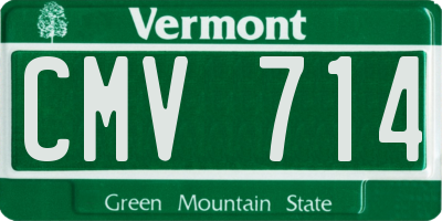 VT license plate CMV714