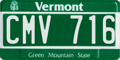 VT license plate CMV716