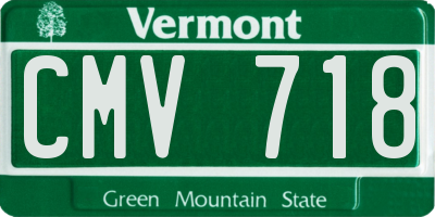 VT license plate CMV718