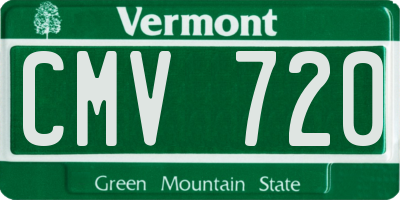 VT license plate CMV720