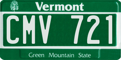 VT license plate CMV721