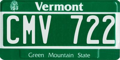 VT license plate CMV722