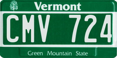 VT license plate CMV724