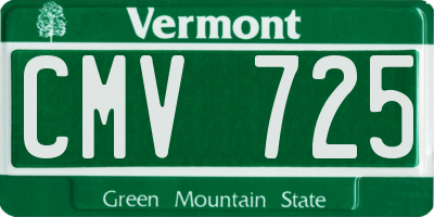 VT license plate CMV725