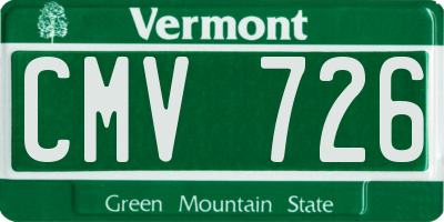 VT license plate CMV726